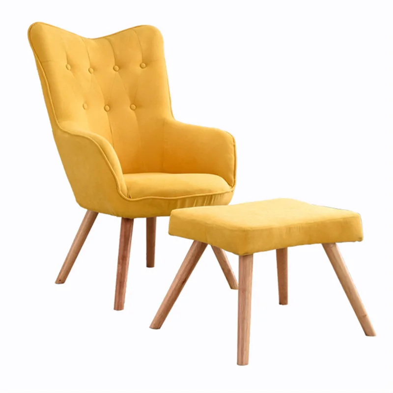 

Nordic Yellow Single Small Sofa Balcony Lounge Chair Girls Home Bedroom Lazy Sofa Computer Back Chair