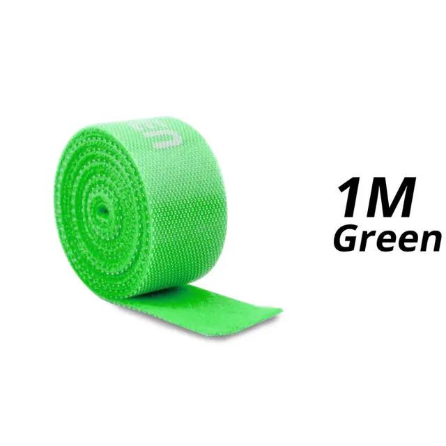 FONKEN USB Cable Winder Cable Organizer Ties Mouse Wire Earphone Holder PC Cord Free Cut Cable Management Hoop Tape Protector 1m Green Velcro