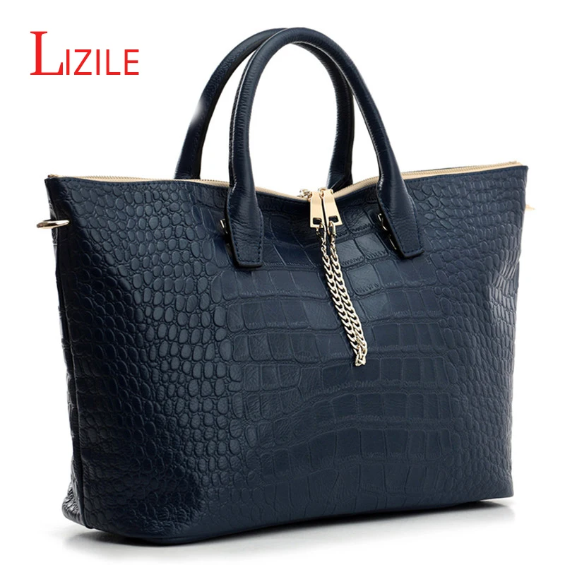

Genuine Leather Alligator Pattern Women's Handbags 2017 Fashion Supper Capacity Handbag Messenger Shoulder Bags
