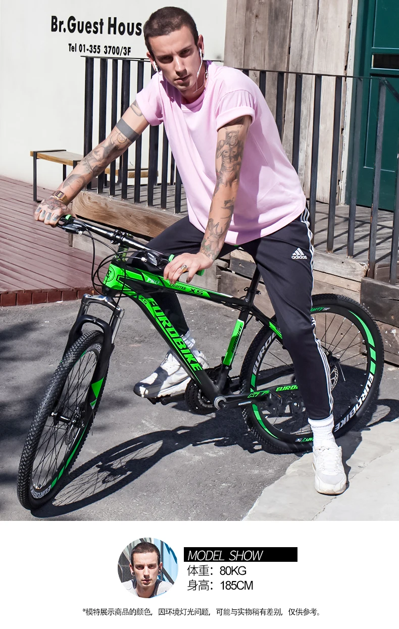 New Mountain Bike Aluminum Alloy Frame 24/26/27.5 inch Wheel 27 Speed Dual Disc Brake Bicycle Outdoor Sports MTB Bicicleta