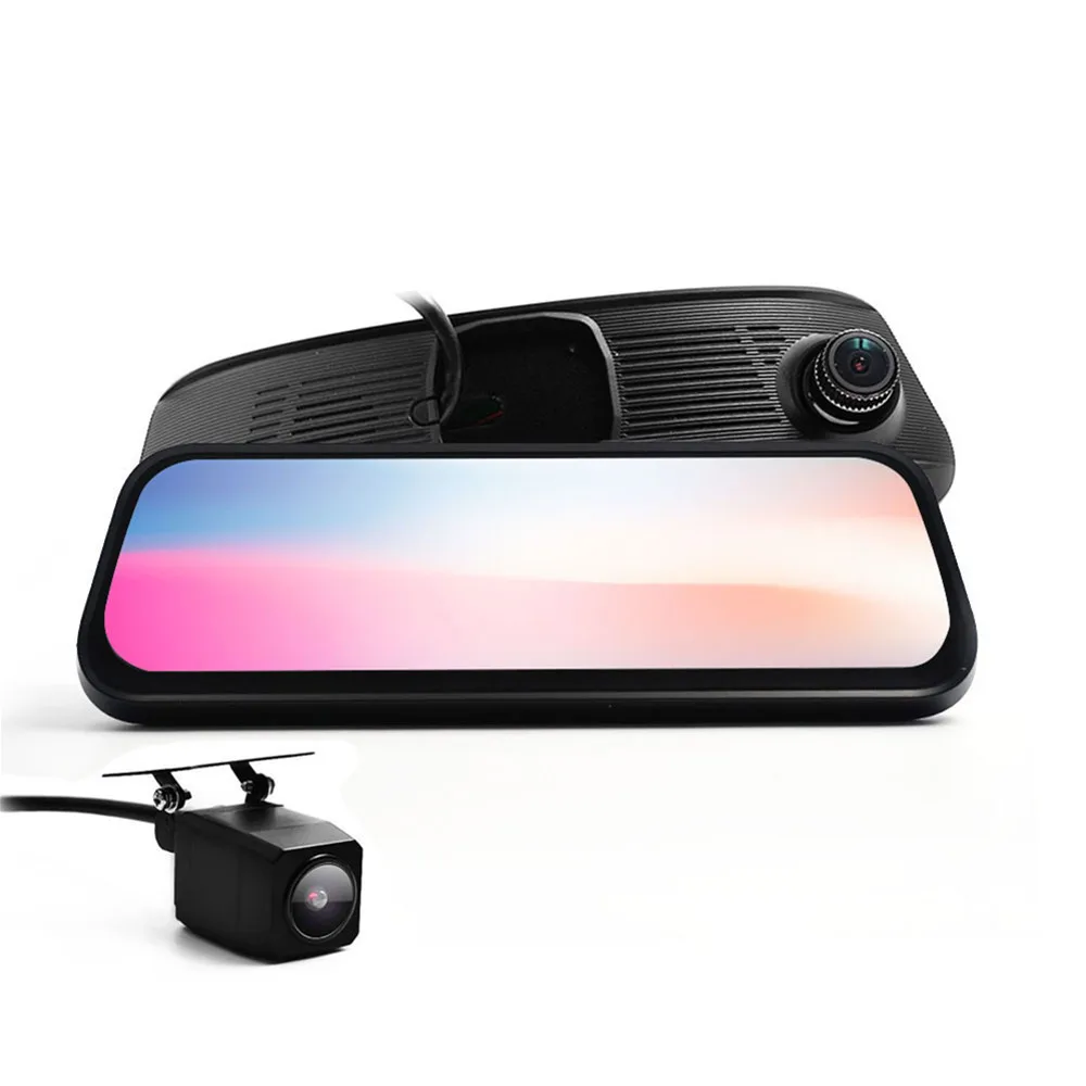 

Carsanbo 8.5 Inch Gesture Control Touch Screen Car Rearview Mirror DVR Dual Cameras Parking Monitor With Rear View Camera