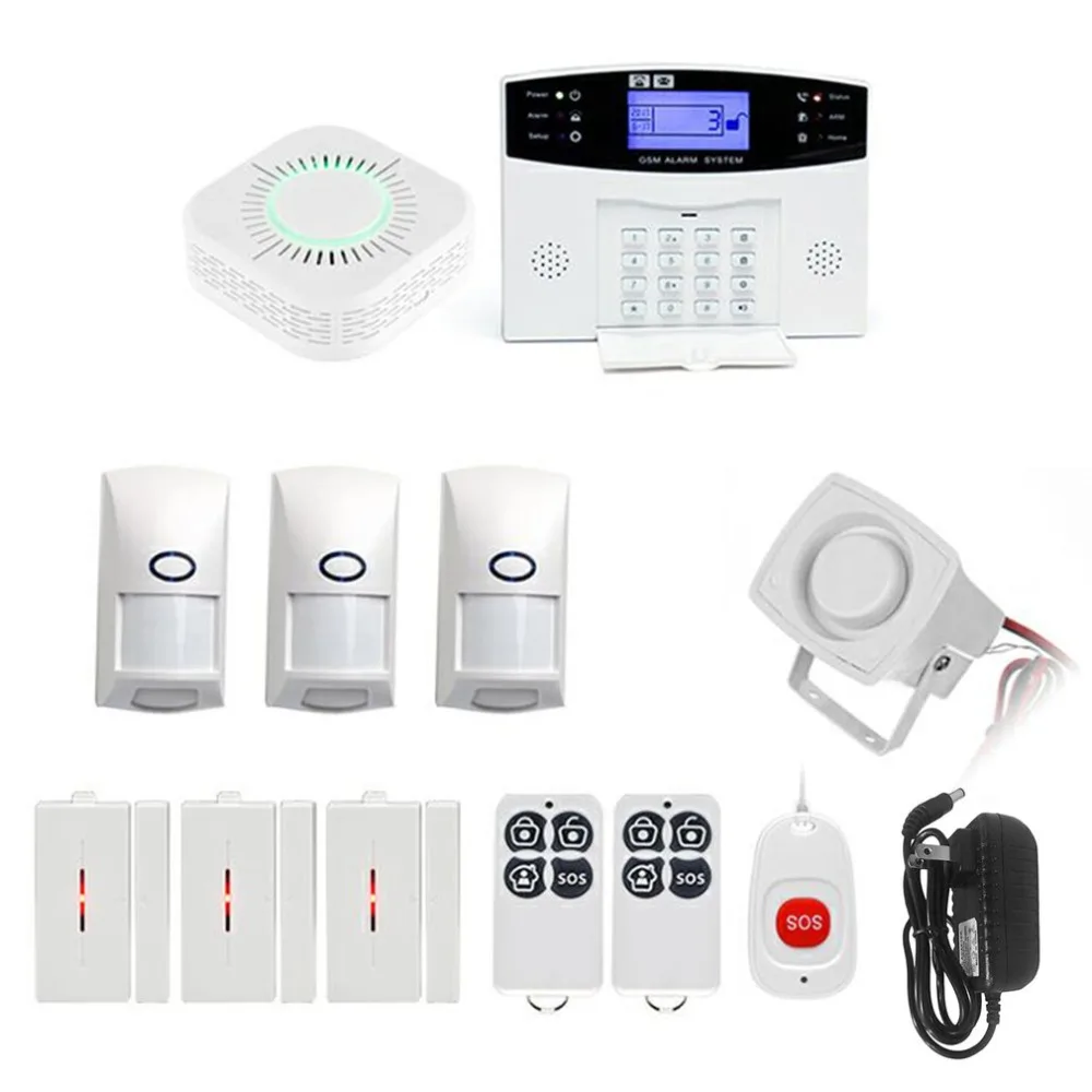 

LCD Wireless GSM Alarm Smart Security System With Pir Motion Sensors Voice Home Infrared Protection APP Control Anti Pet New