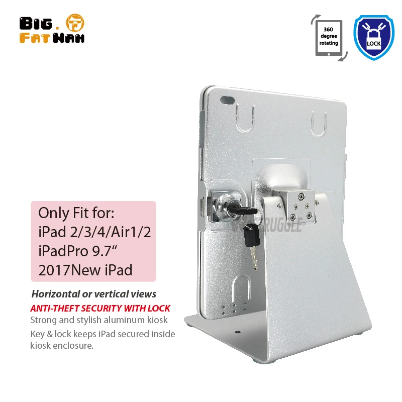 Дешево Настольный держатель для iPad 2 3 4 air Pro 9,7 2017 Анти кражи корпус с подставкой с ключевыми планшет держатель флип под разными углами коробка