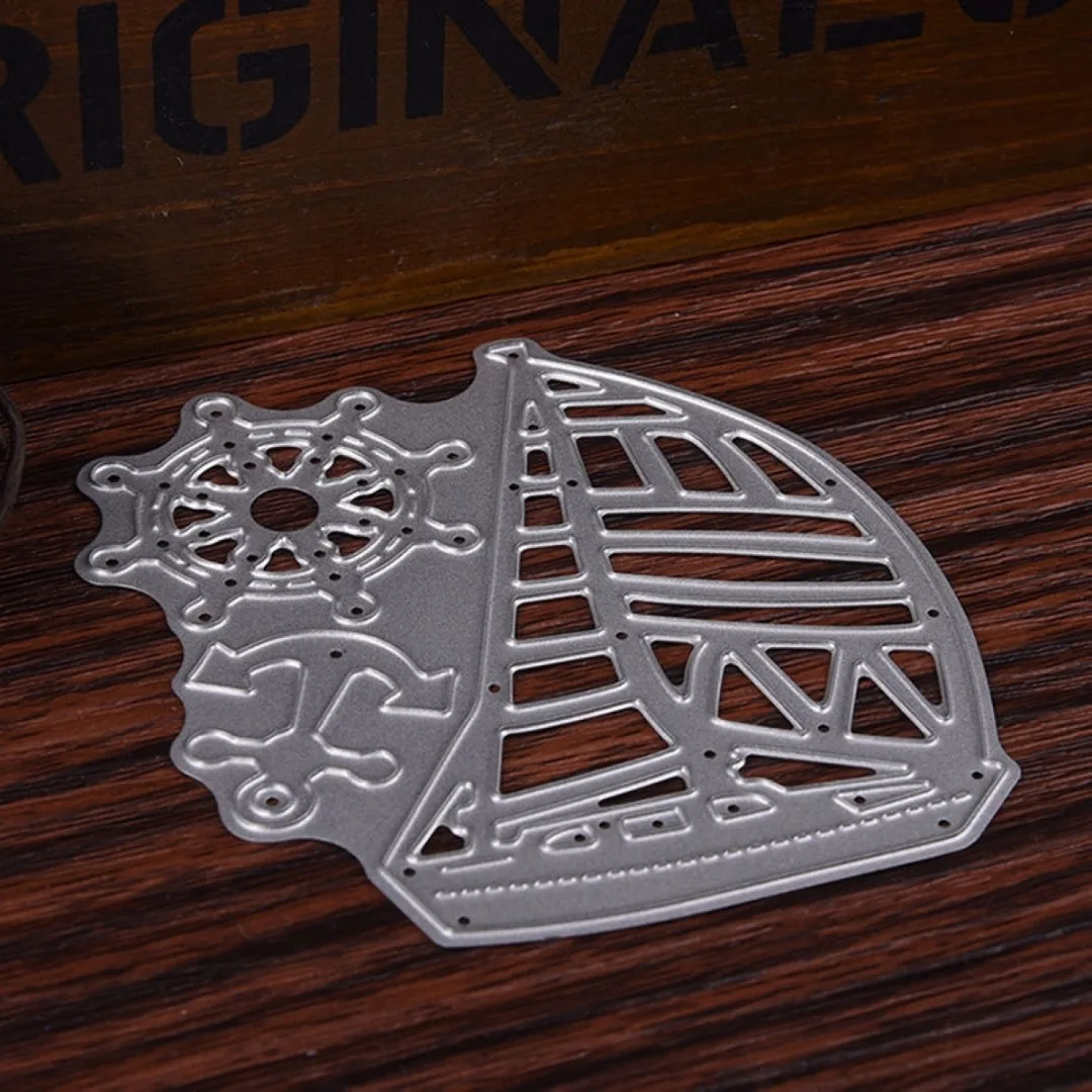 New 82MM*86mm Sailboat Stencil Cutting Dies DIY Scrapbooking Card Diary Punching Template