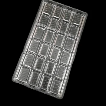 

Unique Design 24 Cavities Rectangle Cube Chocolate Bar With 3 Lines shape PC Polycarbonate Choaolate Mould Hard plastic Mold