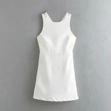 Qujing 48-8067 европейский и американский модный крест платье с ветром сзади