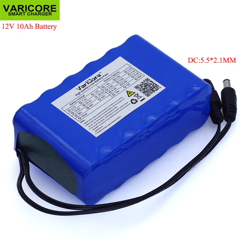 VariCore 12V 10Ah 18650 литий ионная аккумуляторная батарея 10000mAh с BMS плата защиты цепи