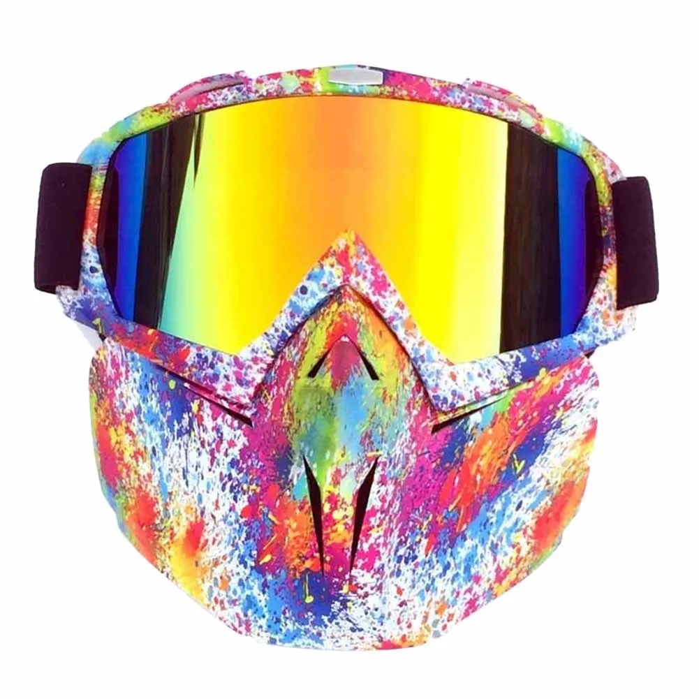 Мужские и женские лыжные очки для сноуборда и снегохода, зимние ветрозащитные очки для катания на лыжах, солнцезащитные очки для мотокросса с маской для лица
