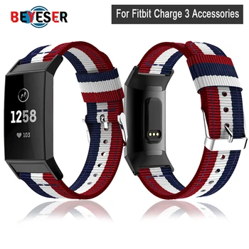 

Woven Canvas Fabric new strap for Fitbit charge 3 Replacement Stable Watch Band for fitbit charge 4 Wristband bracelet Wirstband