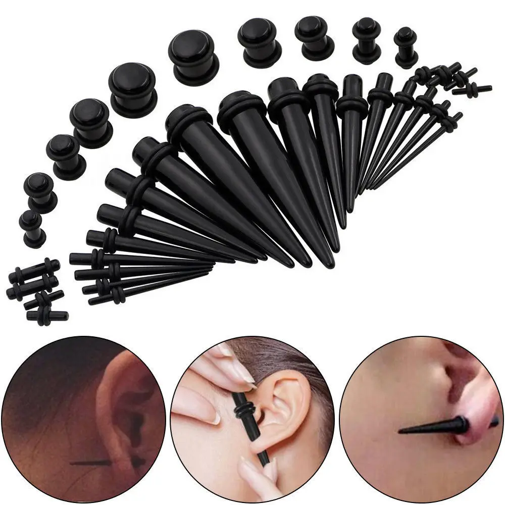 36Pcs/set Punk Crylic Ear Gauge Taper Tunnel Plug Expander Stretching Piercing Kit Sets 2020 Body Jewelry Expanders | Украшения и