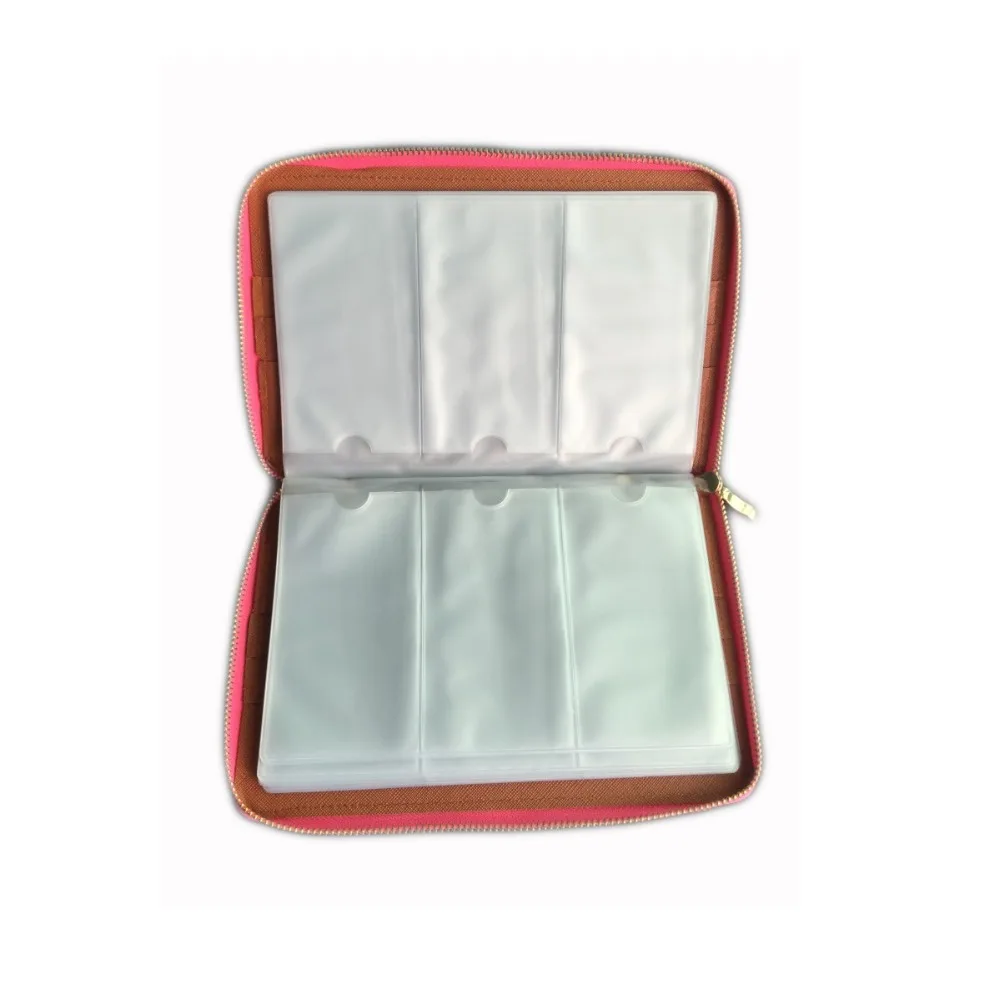 Billig 120 Slots PU Leder Nail art Stamping Fall für Dia 12X6 cm Schablone 2017 Neue Nagel Stempel Vorlage Halter Album Speicher