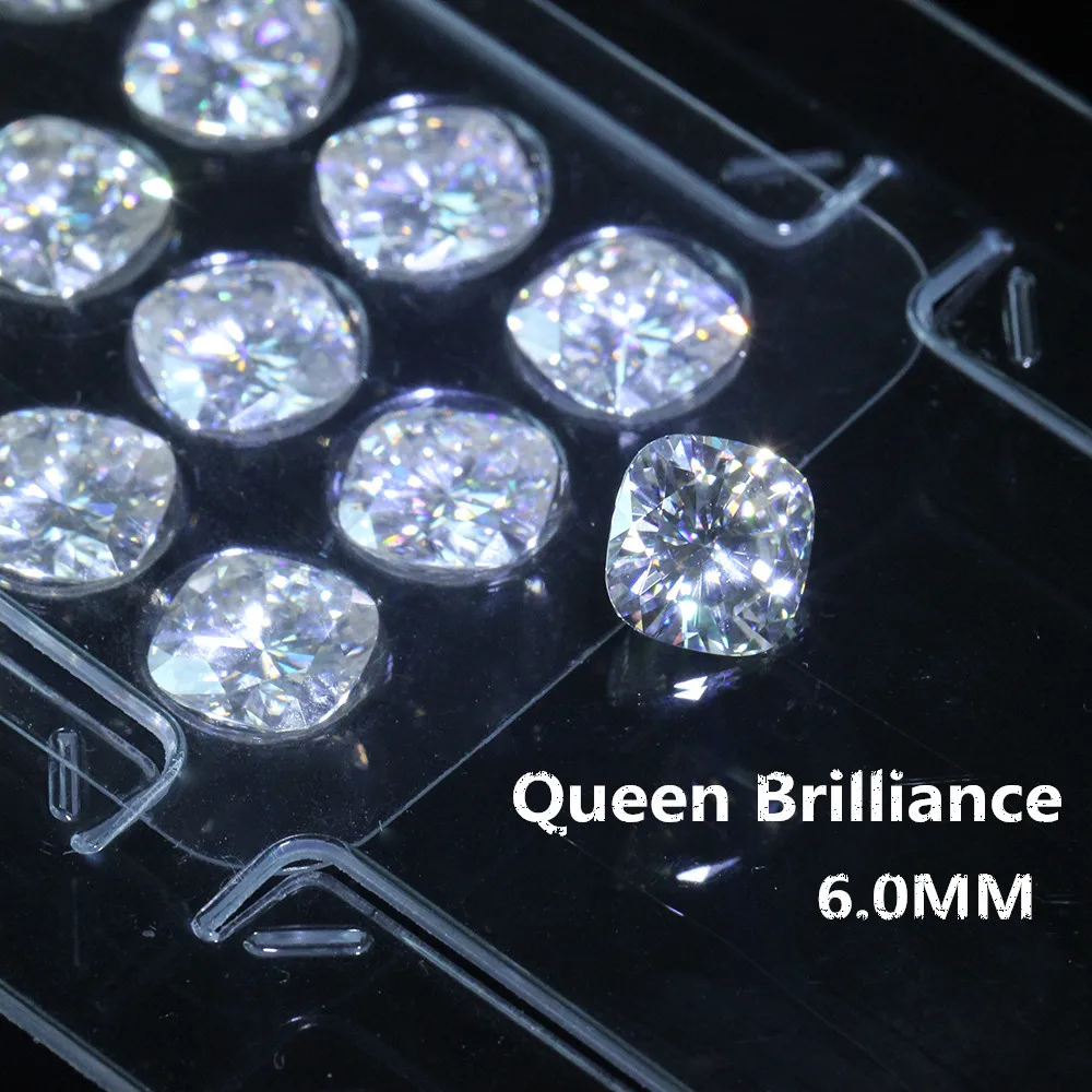 

Loose Moissanite Stones 1.1 Carats 6MM GH Color VVS2 High Quality Test Positive Cushion Cut Lab Grown Diamond Free Shipping