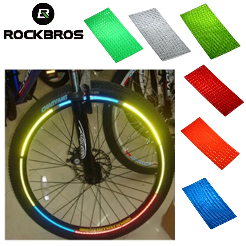ROCKBROS الدراجة عجلة حافة DIY ضوء ملصقات مصورة دراجة عاكس ملصق الدراجات آمنة حامي اكسسوارات 6 ألوان 6 قطعة/الحزمة ROCKBROS الدراجة عجلة حافة DIY ضوء ملصقات مصورة دراجة عاكس ملصق الدراجات آمنة حامي اكسسوارات 6 ألوان 6 قطعة/الحزمة