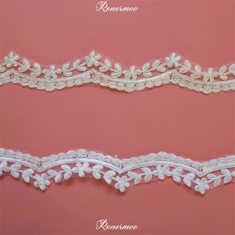 

3Yards White/Ivory Lace Trimmings for Sewing in Lace Cording Ribbon Craft for Wedding Decoration 4cm SX212