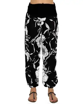 

Casual Loose Wide Leg Pants Trousers Women Summer Floral Print Elastic Waist Long Pants Female Streetwear Pantalon Plus Size 2XL