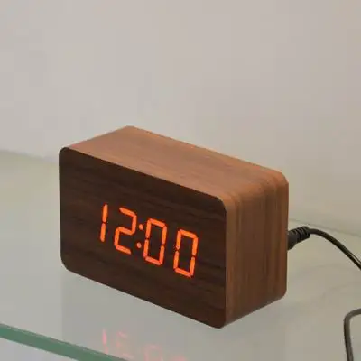 FiBiSonic современный светодиодный будильники со звуком Управление, Настольный Многофункциональный Температура светодиодный цифровые настольные часы - Цвет: brown red