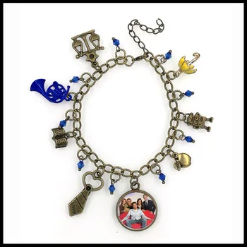 HIMYM how i met your mother inspirational CHARM BRACELET  tv series jewelry blue french horn yellow umbrella BF221