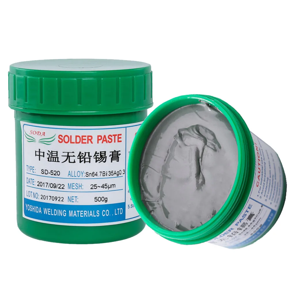

Newest SD-520 Medium Temperature Lead-Free SMT Solder Paste For LED Class Control Panel Set-Top Box Welding Sn64.7Bi35Ag0.3