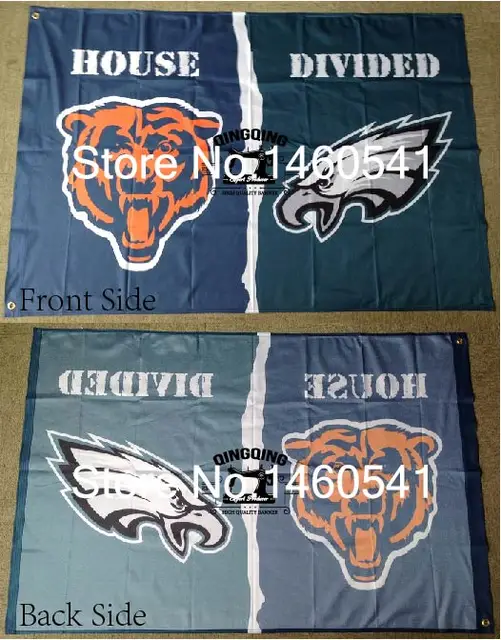 philadelphia eagles chicago bears house divided flag 3ft x 5ft philadelphia size