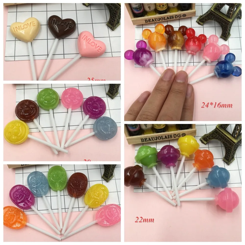 

5pcs Resin New Arrival Hot Selling Lollipop for Crafts Making, Scrapbooking, DIY (mm)