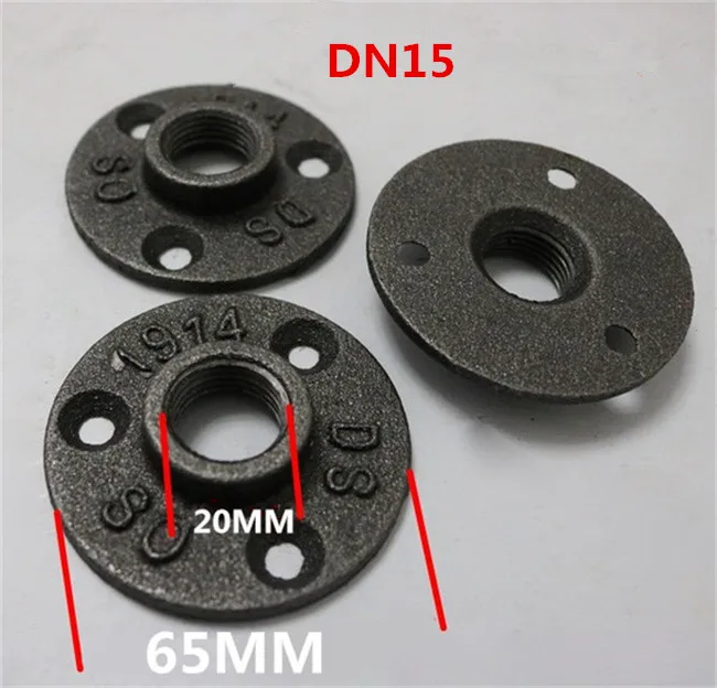 DN15 DN20 чугунный фланец литье под старину базовый кронштейн для G3/4 &quotтрубы 4 шт./лот