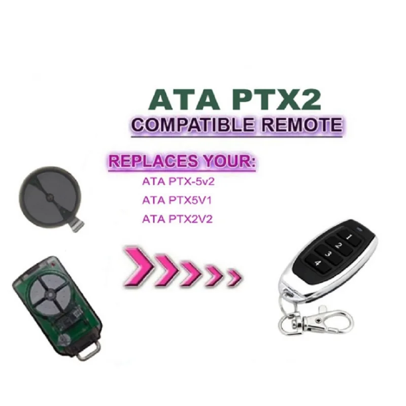 

For ATA PTX2 TX-5 Triocode Rolling code 433,92 MHZ garage door remote control