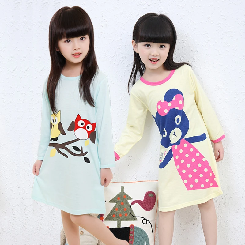 

Girl Home Clothes 3-11Y New 2018 Autumn spring Style gift for Girl Nightgowns Children Cloth Girls Sleepwear Kids Girls Princess