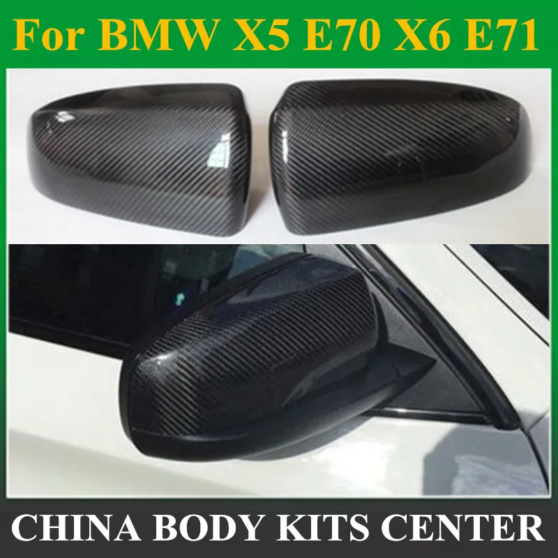 

E70 E71 Carbon Fiber ADD ON & Replaced Style Rear View Side Mirror Cover Cap for BMW E70 X5 E71 X6 2007 - 2013 ( not fit M )