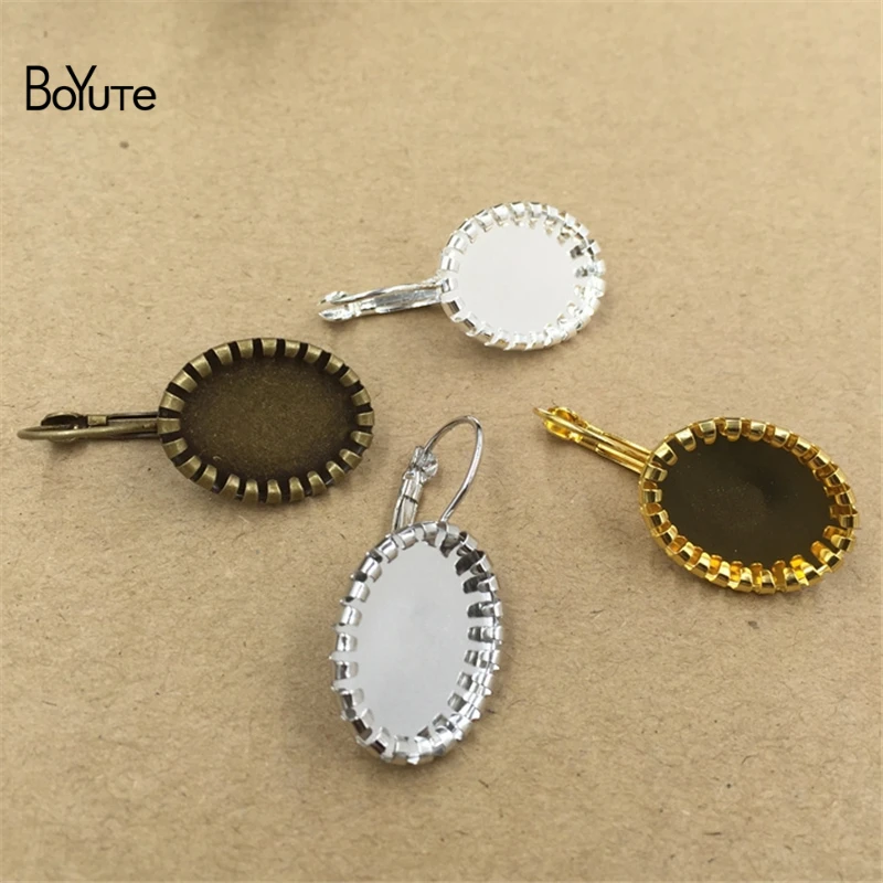 

BoYuTe 50 Pieces 13*18MM Oval Cabochon Blank Clip Earring Base 4 Colors Diy Clip Earrings Jewelry Findings