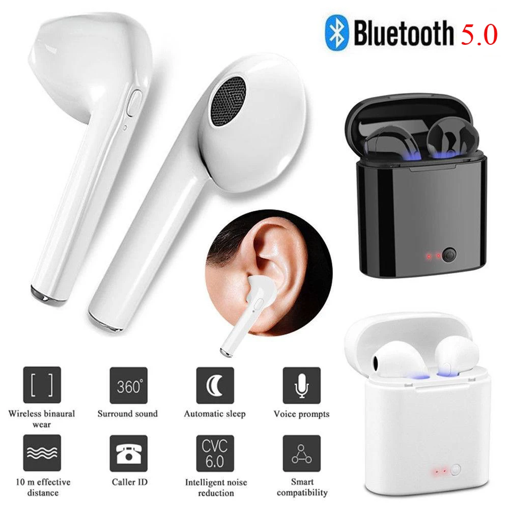 I7S Tws Беспроводная гарнитура Bluetooth наушники с микрофоном стерео зарядка коробка