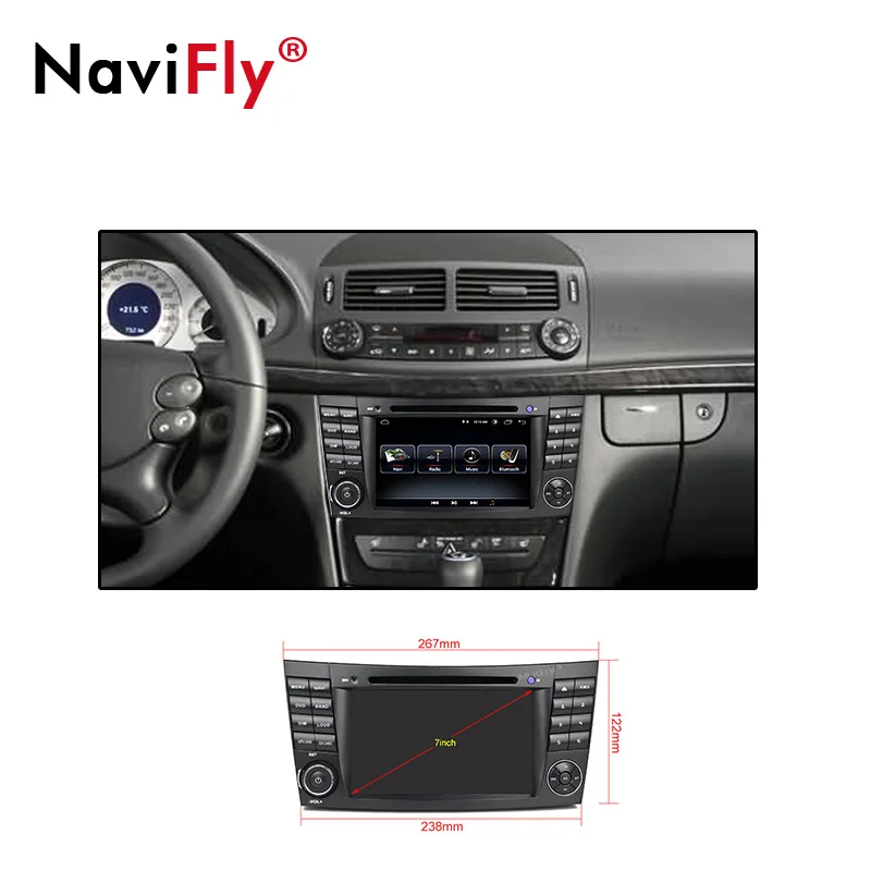 Flash Deal Navifly android8.1 Car Multimedia player Autoradio for Mercedes Benz E-Class W211 E200 E220 E240 E270 E280 2002-2008 w219 1