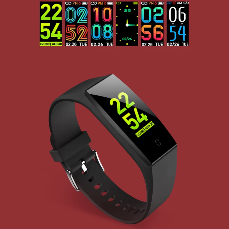 Color Screen Men Women Smart Watch Sport Fitness Bracelet Blood Pressure Monitoring Heart Rate Monitor Fitness Tracker Bracelet