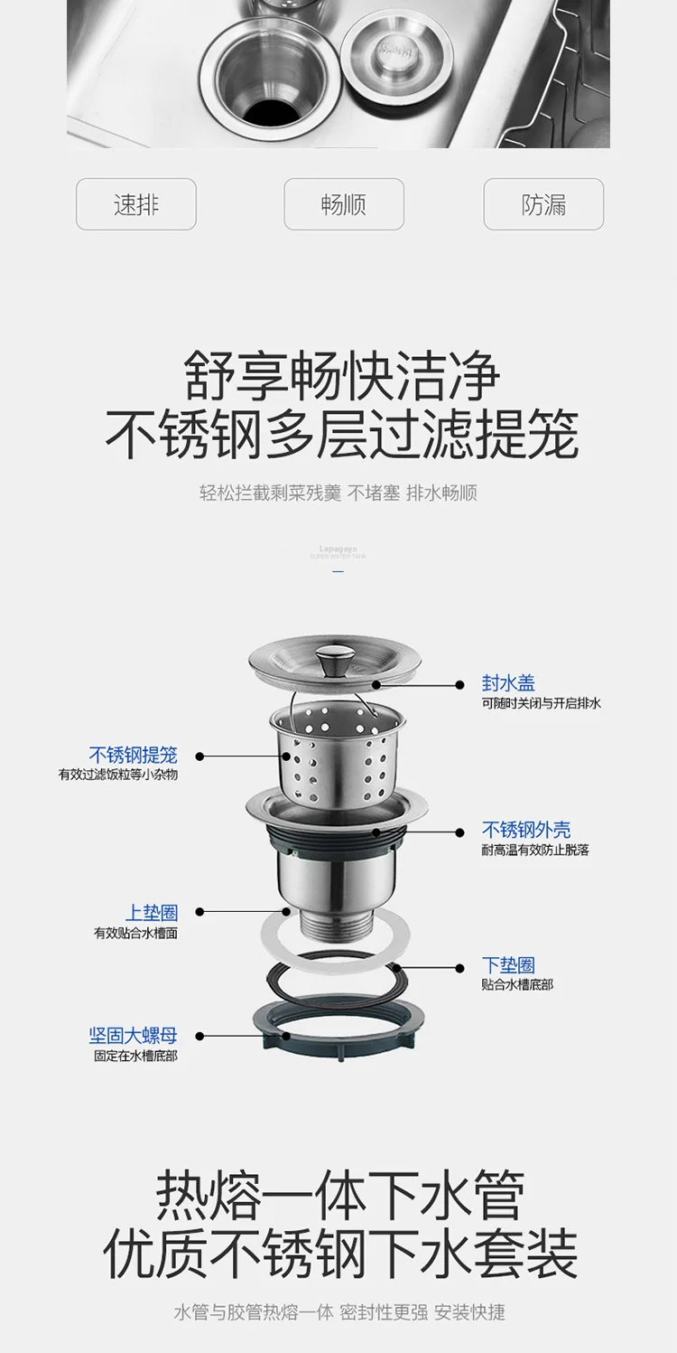 304 нанометр из нержавеющей стали три слота с мусором Многофункциональные кухонные раковины утолщение двухканальные муки
