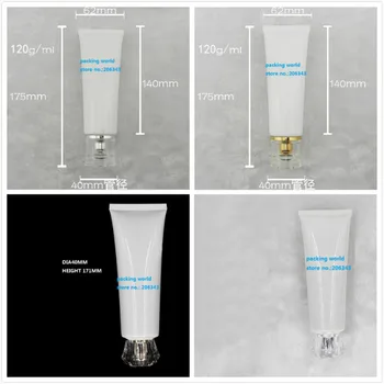 

120ml white soft tube for mildy wash/butter/hand cream/mask/medical cosmetic packing plastic tube acrylic lid
