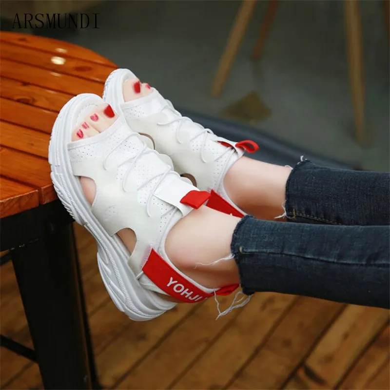 

ARSMUNDI Fashion Women Sandals For 2019 Breathable Comfort Shopping Ladies Walking Shoes Summer Platform Sandal Shoes M550