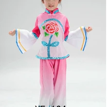 Детский классический китайский танец костюмы Зеленый Розовый носовой платок для девочек yangko Забавный Зонт танцы костюмы Jiangnan дождь чай