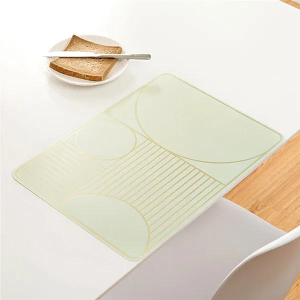Blue Plastic Placemat Waterproof Durable Pad Table Mat Heat Insulation