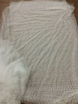 

Nigerian Net Lace Fabric with beads Fashionable tulle French Lace With embroidery for wedding dress