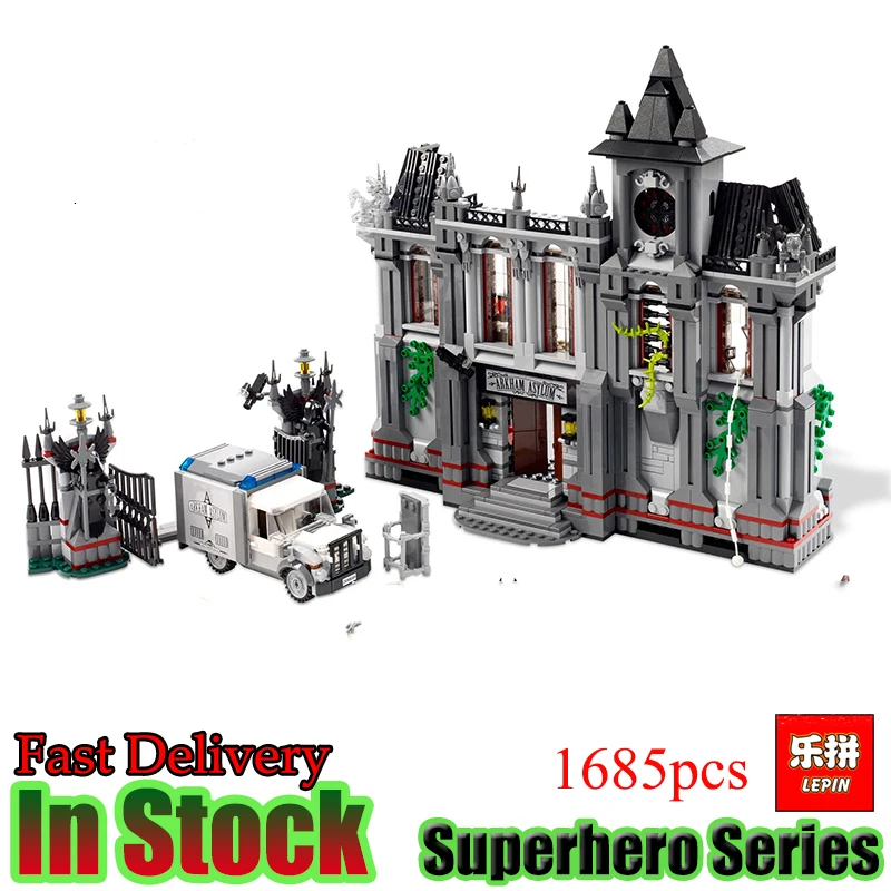 

Lepin 07044 1685Pcs DC Super Hero The Batman Asylums Set Educational Compatible 10937 Building Blocks Bricks Superheros Toys