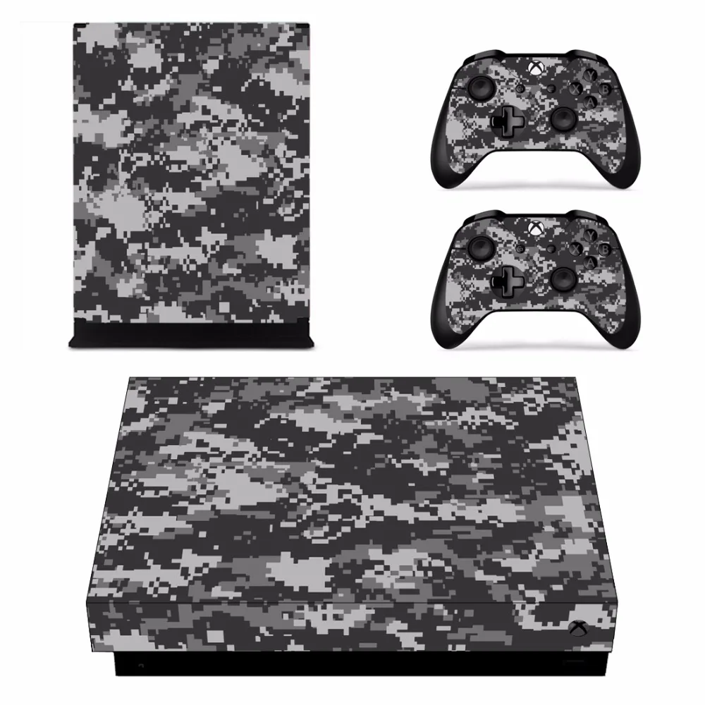 Камуфляжная наклейка для Microsoft Xbox One X консоль и 2 контроллера для Xbox One X Скины Виниловые наклейки