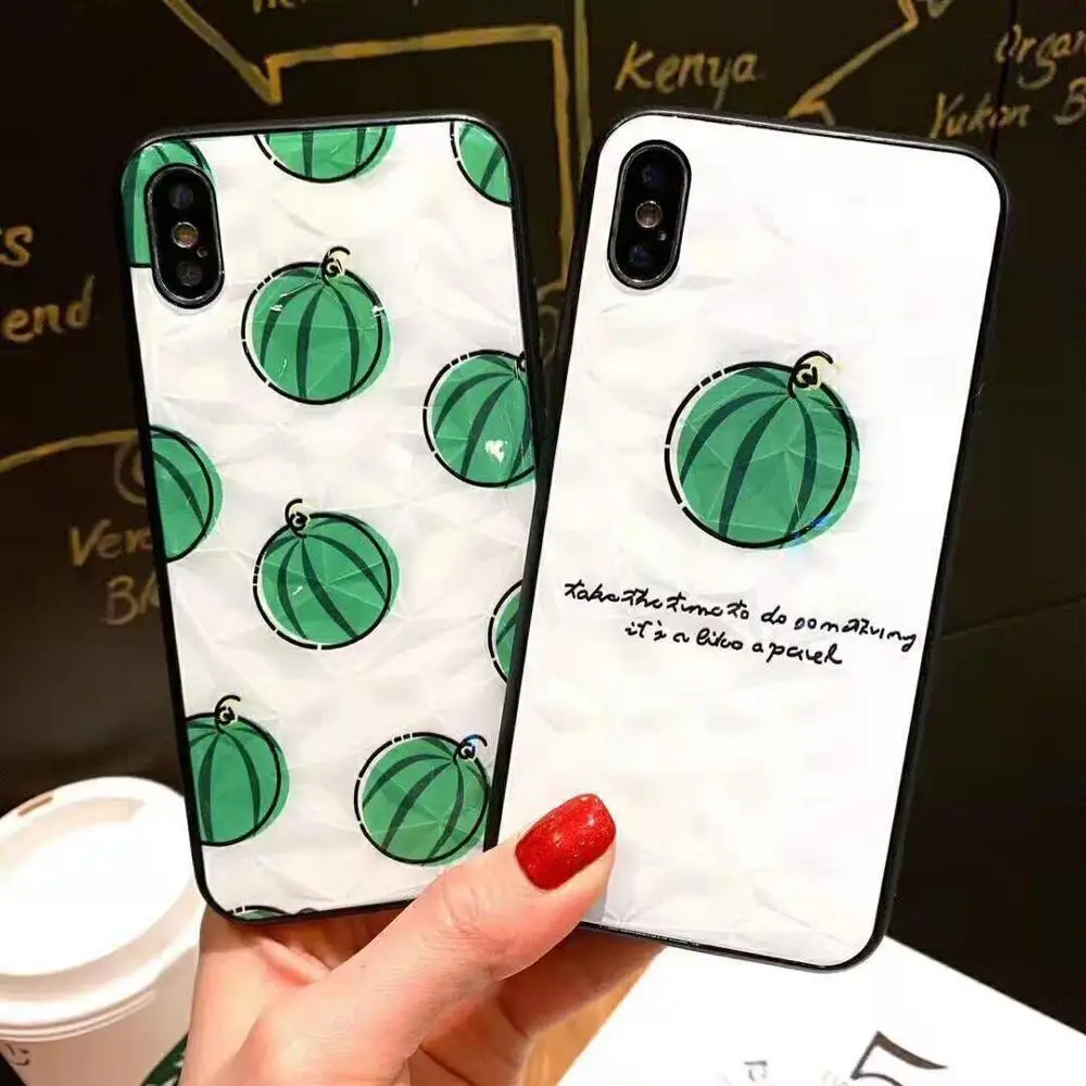 

Shell Pattern Phone Case For iPhone X XS Max XR Soft TPU Watermelon Cover For iPhone 7 8 6 6s Plus Glitter Case Coque Funda