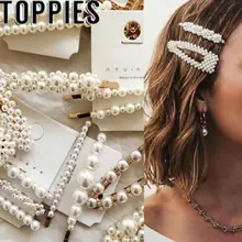 Весенние женские трендовые шпильки с жемчугом, винтажные металлические заколки, аксессуары для волос, заколка с жемчужиной