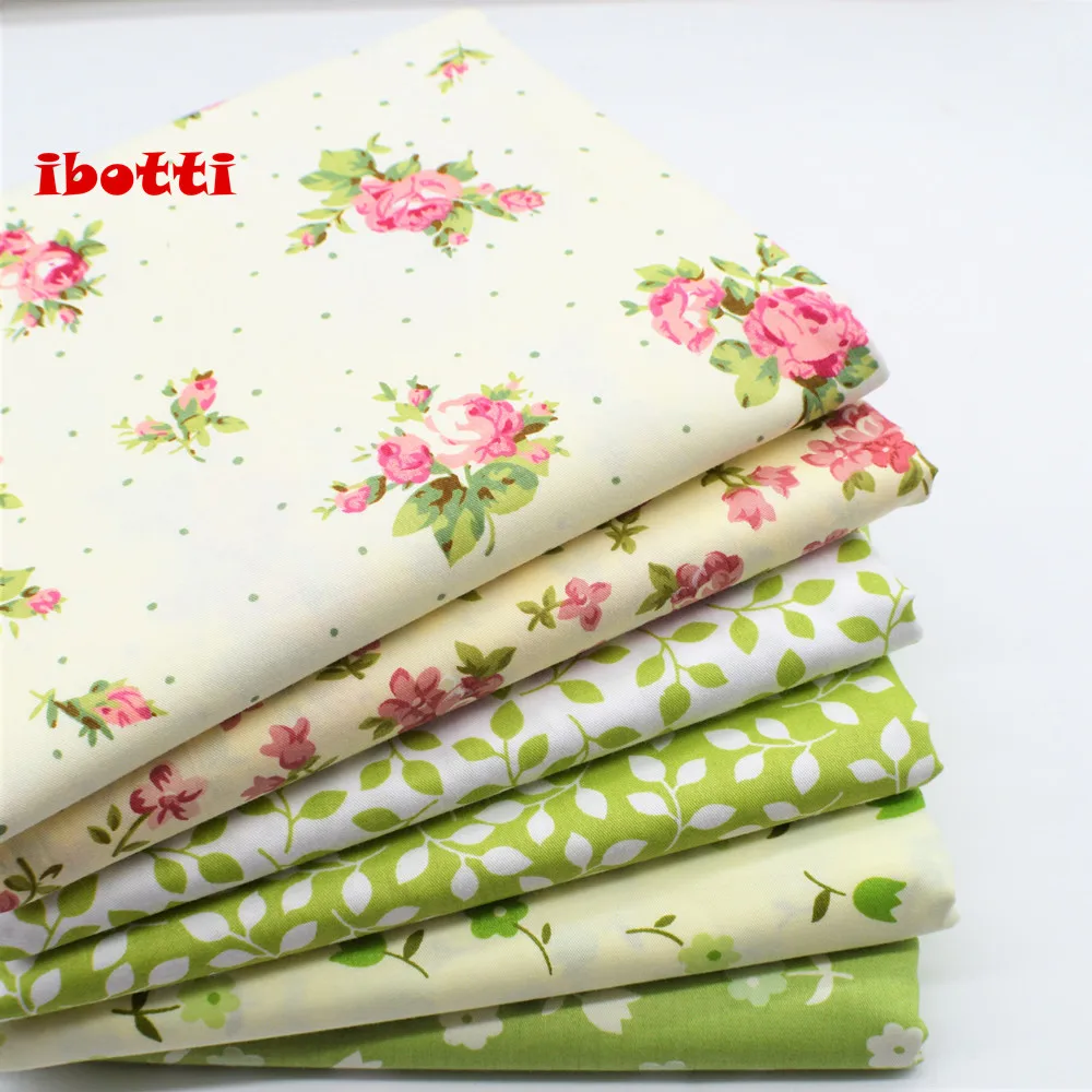 

46*56cm 6 Fat Quarters Bundles Quilting Fabric for Quilting Sewing DIY Craft For Patchwork Rural green Floral Cotton