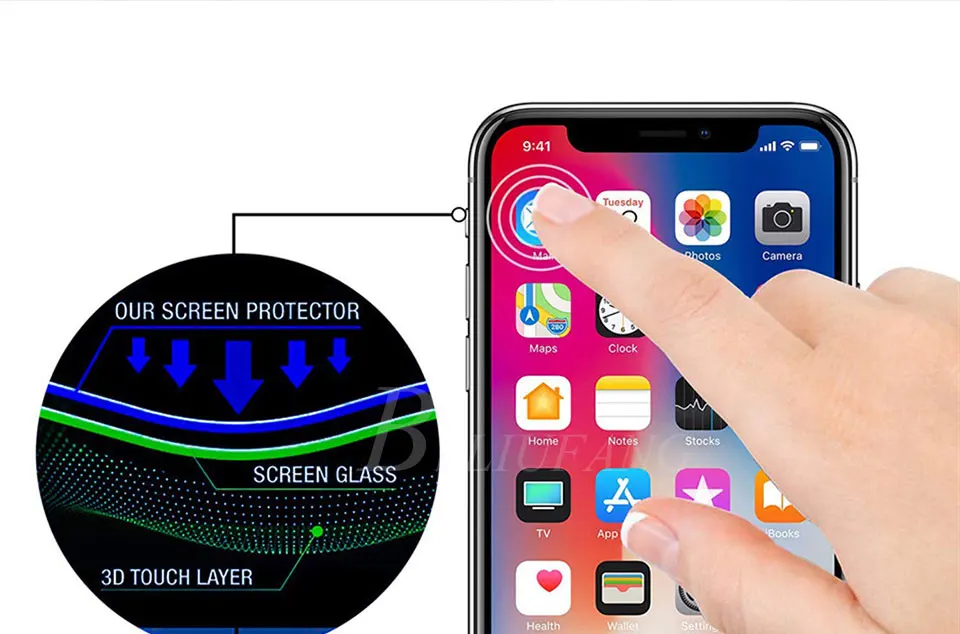 BSLIUFANG полное покрытие закаленное стекло для iPhone 7 6 8 Plus 5D закругленные края Защитная пленка для экрана для iPhone X XR XS Max 6s