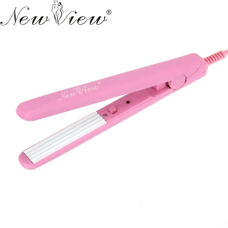 

NewView Mini Hair Curler Styler Pink Electric Corrugated Hair Curling Iron Curls Volume Styling Tools