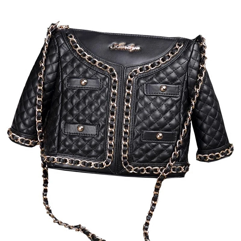

Ameiliyar Limited 2018 Designer Women Leather Bags Handicraft Rivet Jacket Punk Style Messenger Bag Chain Shoulder Crossbody