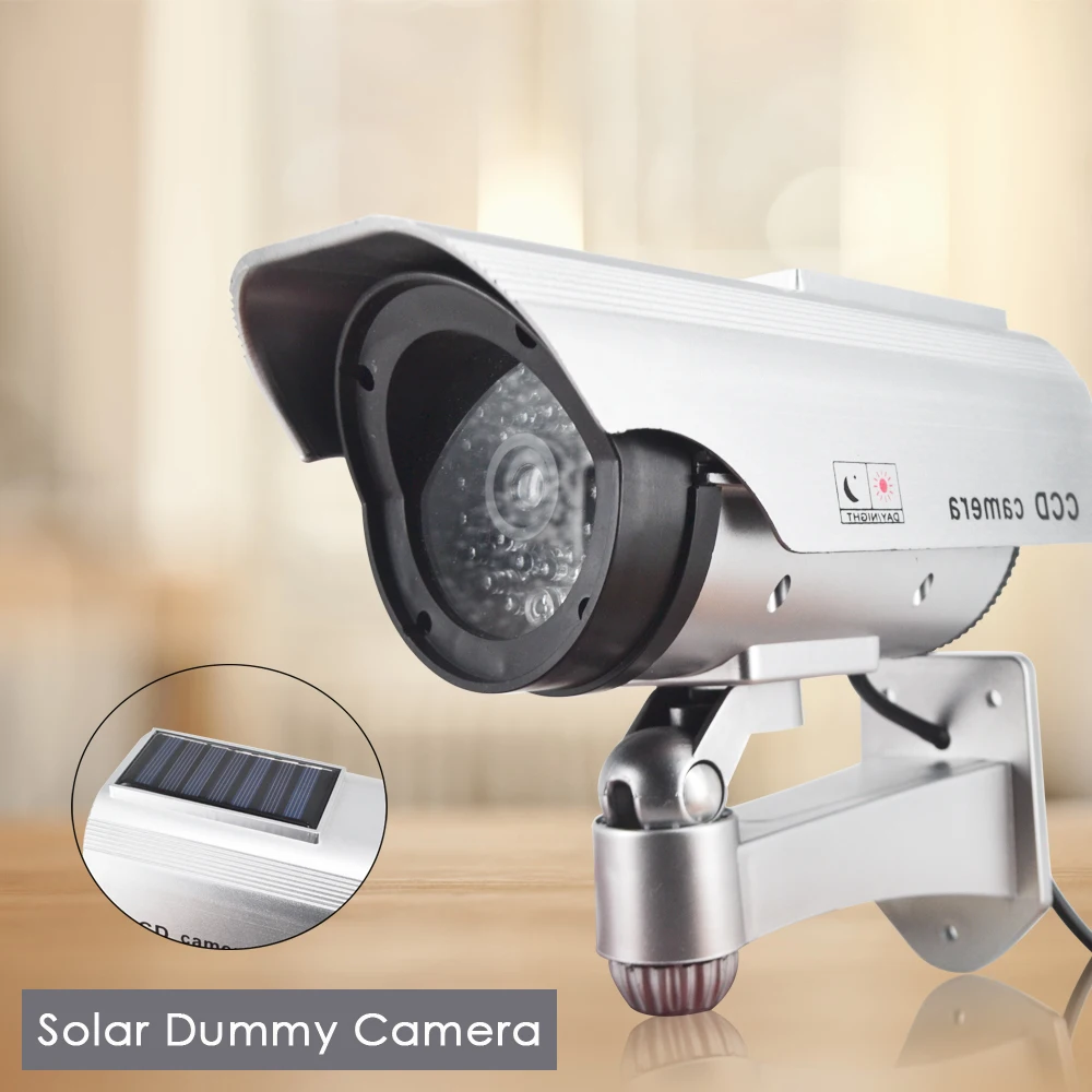 

CTVMAN Dummy Camera Solar Waterproof Fake Cameras Outdoor Security CCTV Bullet Surveillance Cam