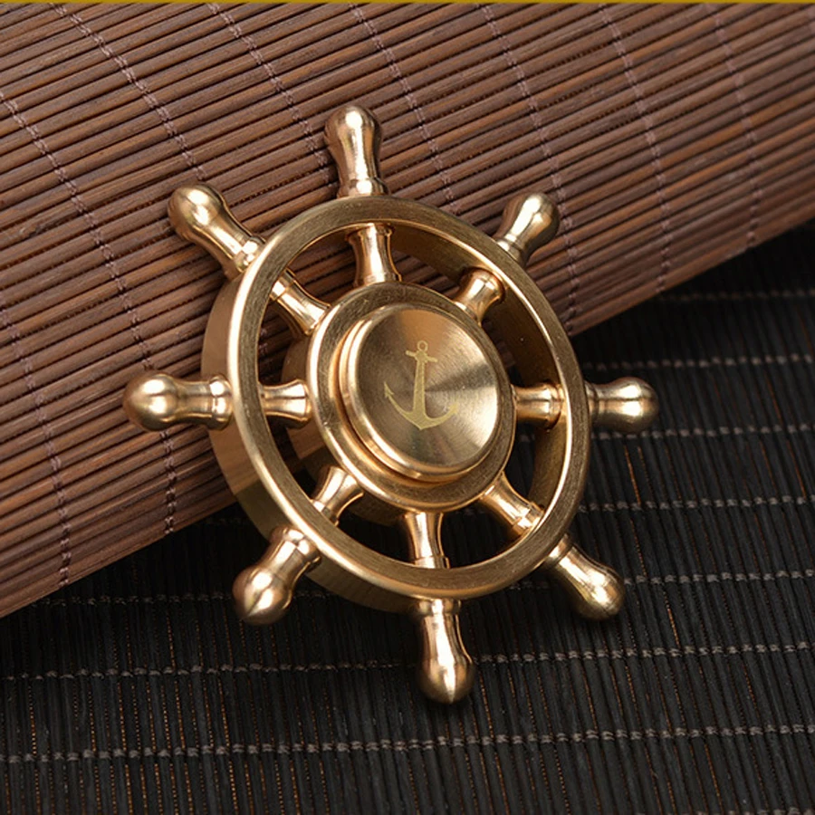 Copper-Ship-Wheel-Shape-Spinner-Fidget-Cubic-Anti-stress-Sensory-Fidget-Spinner-For-Decompression (2)