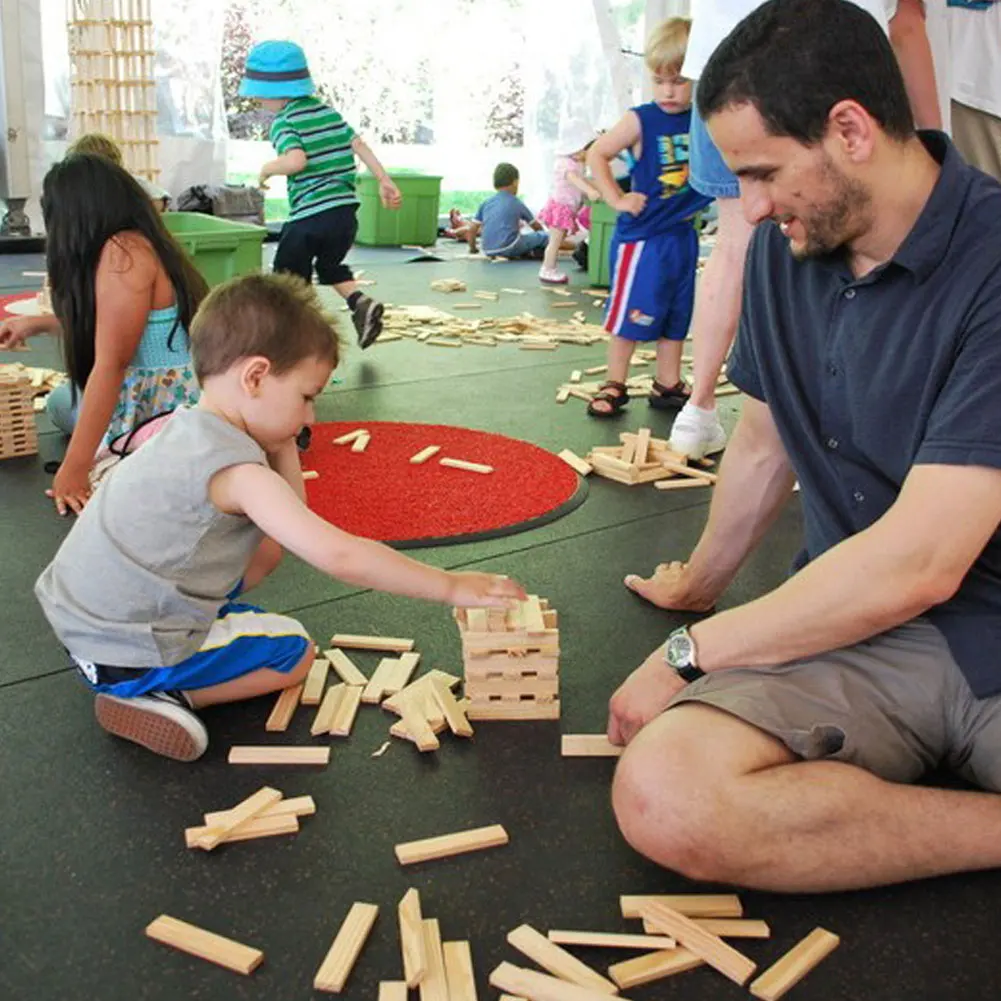 100 шт деревянные строительные блоки детские развивающие строительные блоки игрушки деревянные строительные модели доски набор извлечения игры