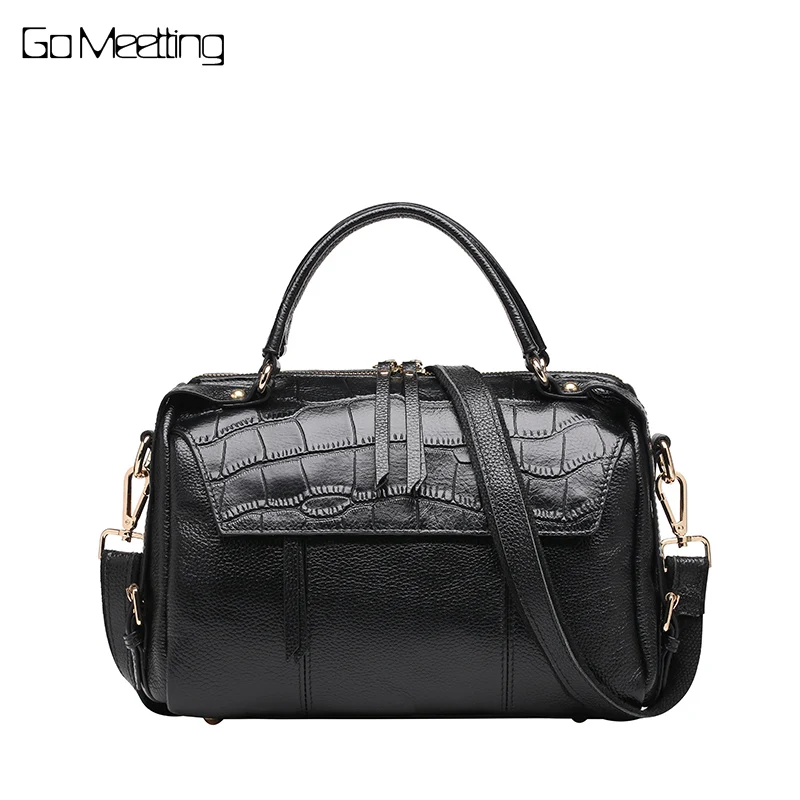 

Go Meetting Genuine Leather Crocodile Crossbody Bags Handbags Women Famous Brands Fashion Design Tote Shoulder Messenger Bags